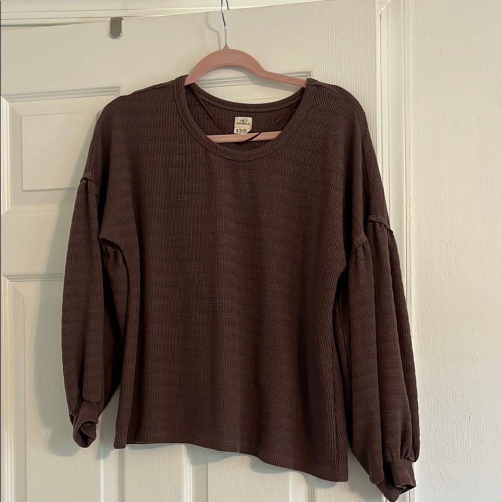O'Neill Chocolate Ribbed Knit Top